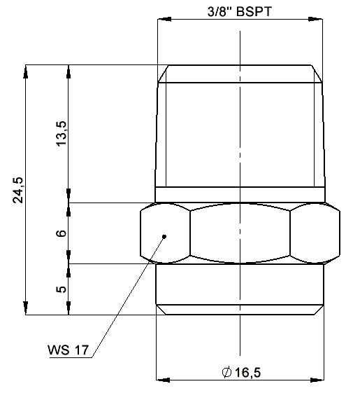 D plus 3/8 cala